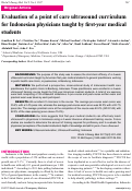 Cover page: Evaluation of a point of care ultrasound curriculum for Indonesian physicians taught by first-year medical students.