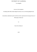 Cover page: Success in The Peripheral: Examining Black Male Student High Performance in Low-Performing High Schools