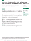 Cover page: Cognitive decline profiles differ in Parkinson disease dementia and dementia with Lewy bodies.