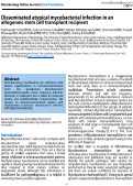 Cover page: Disseminated atypical mycobacterial infection in an allogeneic stem cell transplant recipient