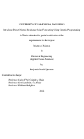 Cover page: Intra-hour Direct Normal Irradiance solar forecasting using genetic programming