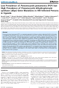 Cover page: Low Prevalence of Pneumocystis pneumonia (PCP) but High Prevalence of Pneumocystis dihydropteroate synthase (dhps) Gene Mutations in HIV-Infected Persons in Uganda