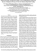 Cover page: Behavioral Sensing: An Exploratory Study to Assess Self-Regulated Learning and Resource Management strategy of University Students using Mobile Sensing