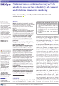 Cover page: National cross-sectional survey of US adults to assess the reliability of current and lifetime cannabis smoking.