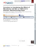 Cover page: Correction to Considering the Effects of Microbiome and Diet on SARS-CoV‑2 Infection: Nanotechnology Roles