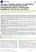 Cover page: Concept Coverage Analysis of Ophthalmic Infections and Trauma among the Standardized Medical Terminologies SNOMED-CT, ICD-10-CM, and ICD-11