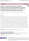 Cover page: Impact of maternal immune activation and sex on placental and fetal brain cytokine and gene expression profiles in a preclinical model of neurodevelopmental disorders