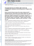 Cover page: Transplant Outcomes for Children with T Cell Acute Lymphoblastic Leukemia in Second Remission: A Report from the Center for International Blood and Marrow Transplant Research