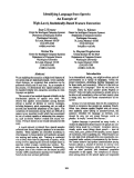 Cover page: Identifying Language from Speech: An Example of High-Level, Statistically-Based Feature Extraction