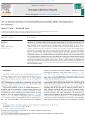 Cover page: Use of research evidence in state health policymaking: Menu labeling policy in California