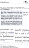 Cover page: Relationship between exercise intensity and stress levels among U.S. medical students