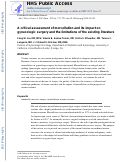 Cover page: A critical assessment of morcellation and its impact on gynecologic surgery and the limitations of the existing literature