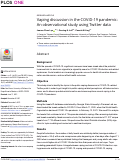 Cover page: Vaping discussion in the COVID-19 pandemic: An observational study using Twitter data