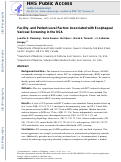 Cover page: Facility- and Patient-Level Factors Associated with Esophageal Variceal Screening in the USA