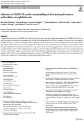 Cover page: Influence of COVID-19 on the sustainability of livestock performance and welfare on a global scale.