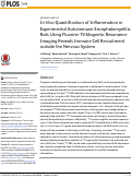 Cover page: In Vivo Quantification of Inflammation in Experimental Autoimmune Encephalomyelitis Rats Using Fluorine-19 Magnetic Resonance Imaging Reveals Immune Cell Recruitment outside the Nervous System