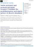 Cover page: Protease‐ and PAR2‐induced pain