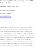 Cover page: The state of supply chain carbon footprinting: analysis of CDP disclosures by US firms