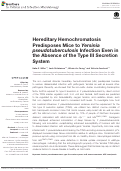 Cover page: Hereditary Hemochromatosis Predisposes Mice to Yersinia pseudotuberculosis Infection Even in the Absence of the Type III Secretion System