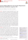 Cover page: Genome Editing Method for the Anaerobic Magnetotactic Bacterium Desulfovibrio magneticus RS-1