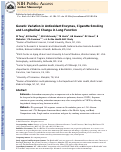 Cover page: Genetic variation in antioxidant enzymes, cigarette smoking, and longitudinal change in lung function