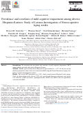 Cover page: Prevalence and correlates of mild cognitive impairment among diverse Hispanics/Latinos: Study of Latinos‐Investigation of Neurocognitive Aging results