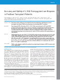 Cover page: Accuracy and Safety of 1,055 Transjugular Liver Biopsies in Postliver Transplant Patients.