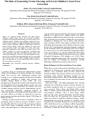 Cover page: The Role of Generating Versus Choosing an Error in Children's Later Error Correction