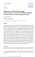 Cover page: Disclosure and the Evolving Legal Consciousness of Sexual and Gender Minority Central American Unaccompanied Minors