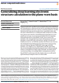 Cover page: Generalizing deep learning electronic structure calculation to the plane-wave basis.