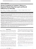 Cover page: Serum Creatinine-to-Cystatin-C Ratio as a Potential Muscle Mass Surrogate and Racial Differences in Mortality.