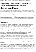 Cover page: Migrating attributes tied to the EPA river reache file to the national hydrography dataset