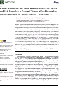 Cover page: Genetic Variants in One-Carbon Metabolism and Their Effects on DHA Biomarkers in Pregnant Women: A Post-Hoc Analysis