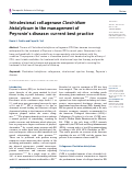 Cover page: Intralesional collagenase Clostridium histolyticum in the management of Peyronies disease: current best practice.