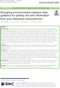 Cover page: Wrangling environmental exposure data: guidance for getting the best information from your laboratory measurements