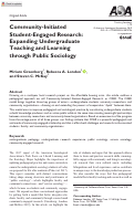 Cover page: Community-Initiated Student-Engaged Research: Expanding Undergraduate Teaching and Learning through Public Sociology