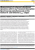 Cover page: Measurement of coherent vibrational dynamics with X-ray Transient Absorption Spectroscopy simultaneously at the Carbon K- and Chlorine L2,3- edges