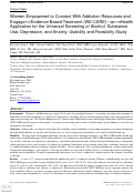 Cover page: Women Empowered to Connect With Addiction Resources and Engage in Evidence-Based Treatment (WE-CARE)-an mHealth Application for the Universal Screening of Alcohol, Substance Use, Depression, and Anxiety: Usability and Feasibility Study.