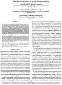 Cover page: The effect of diversity on group decision-making