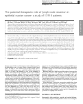 Cover page: The potential therapeutic role of lymph node resection in epithelial ovarian cancer: a study of 13 918 patients