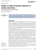 Cover page: Analysis of single-cell genome sequences of bacteria and archaea.