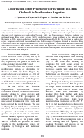 Cover page: Confirmation of the Presence of Citrus Viroids in Citrus Orchards in Northwestern Argentina