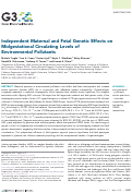 Cover page: Independent Maternal and Fetal Genetic Effects on Midgestational Circulating Levels of Environmental Pollutants