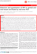 Cover page: Detection and quantitation of HPV in genital and oral tissues and fluids by real time PCR