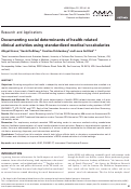 Cover page: Documenting social determinants of health-related clinical activities using standardized medical vocabularies