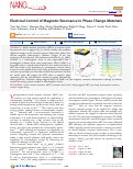 Cover page: Electrical Control of Magnetic Resonance in Phase Change Materials.