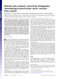 Cover page: Default mode network connectivity distinguishes chemotherapy-treated breast cancer survivors from controls