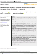 Cover page: Otolaryngology residency programs' perspectives on virtual interviews during the COVID‐19 pandemic