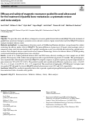 Cover page: Efficacy and safety of magnetic resonance-guided focused ultrasound for the treatment of painful bone metastases: a systematic review and meta-analysis.