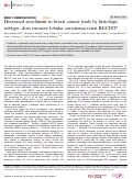 Cover page: Decreased enrollment in breast cancer trials by histologic subtype: does invasive lobular carcinoma resist RECIST?